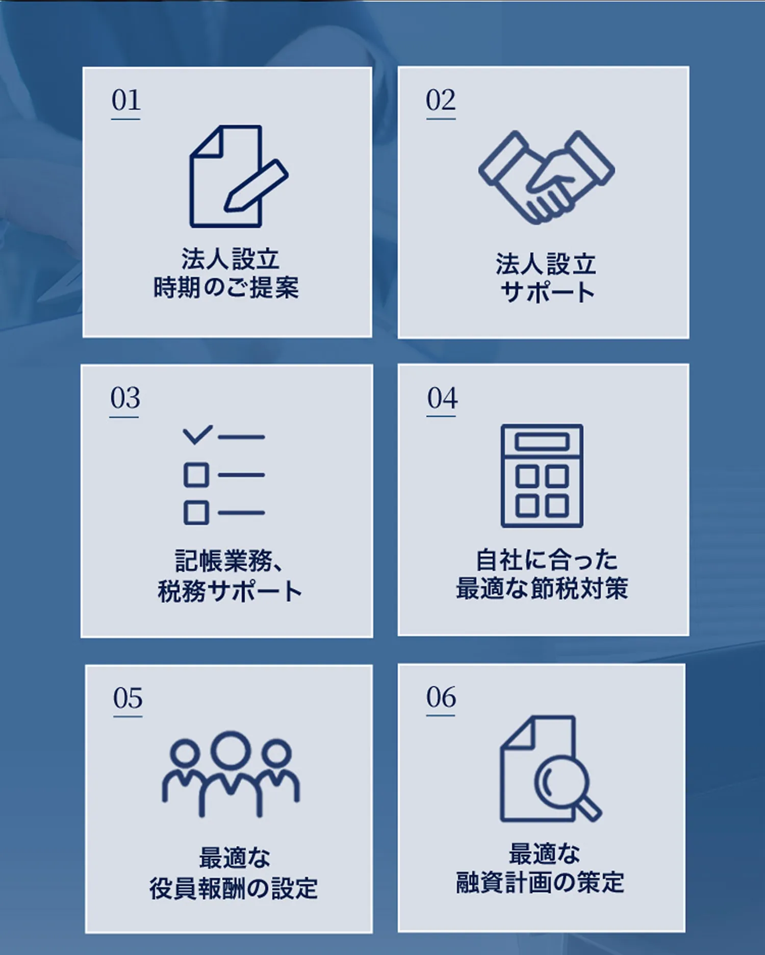 サポート内容一覧